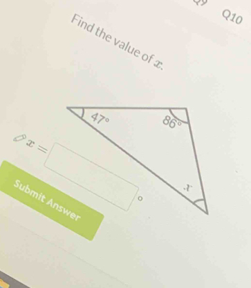 Find the value of 
Submit Answer