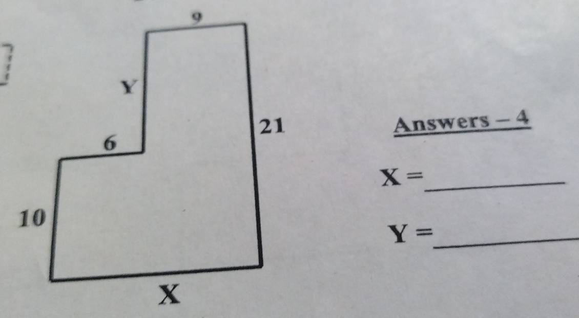 Answers - 4
_ X=
Y= _