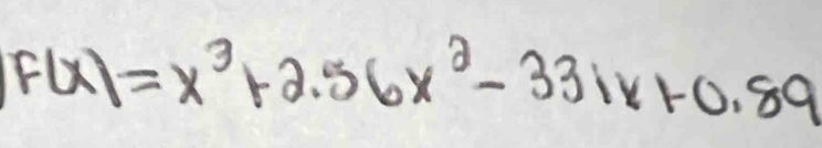 F(x)=x^3+2.56x^2-331x+0.89