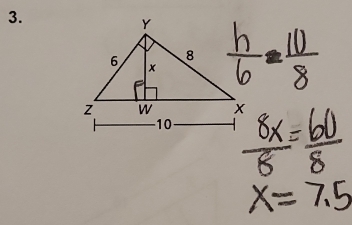  h/6 - 10/8 
x=7.5