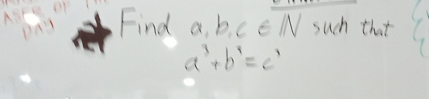 Find a, b, c∈ N such that
a^3+b^4=c^3