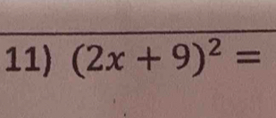 (2x+9)^2=