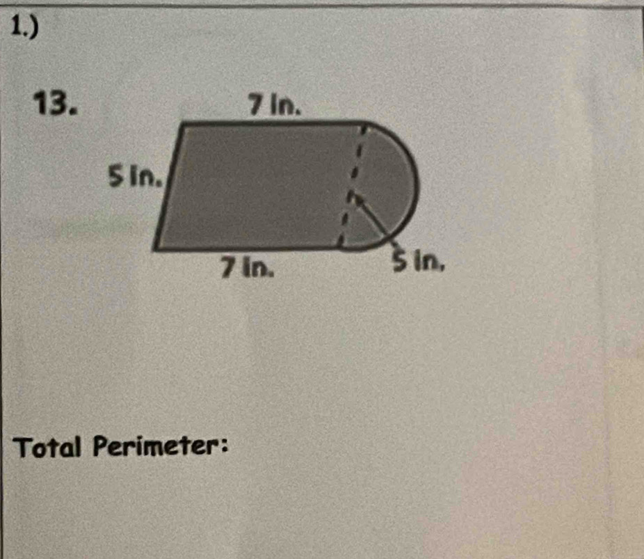 1.) 
13. 
Total Perimeter: