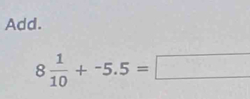 Add.
8 1/10 +-5.5=□