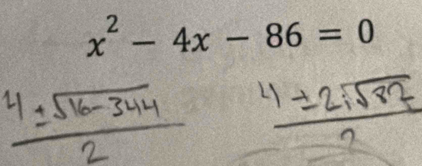 x^2-4x-86=0