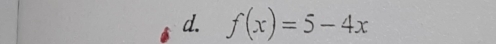 f(x)=5-4x