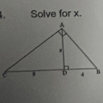 Solve for x.