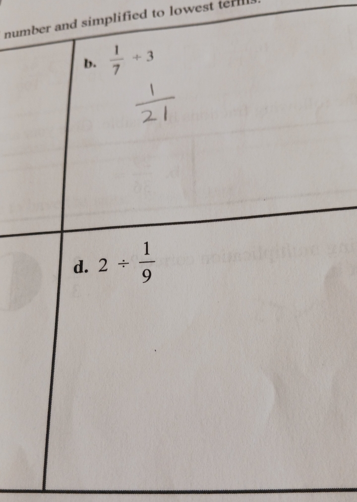 numnd simplified to lowest terl