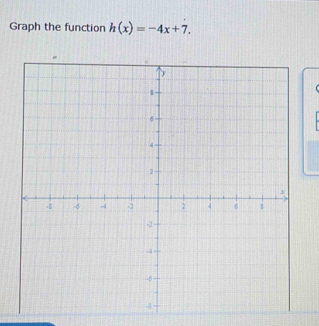 Graph the function h(x)=-4x+7. 
(