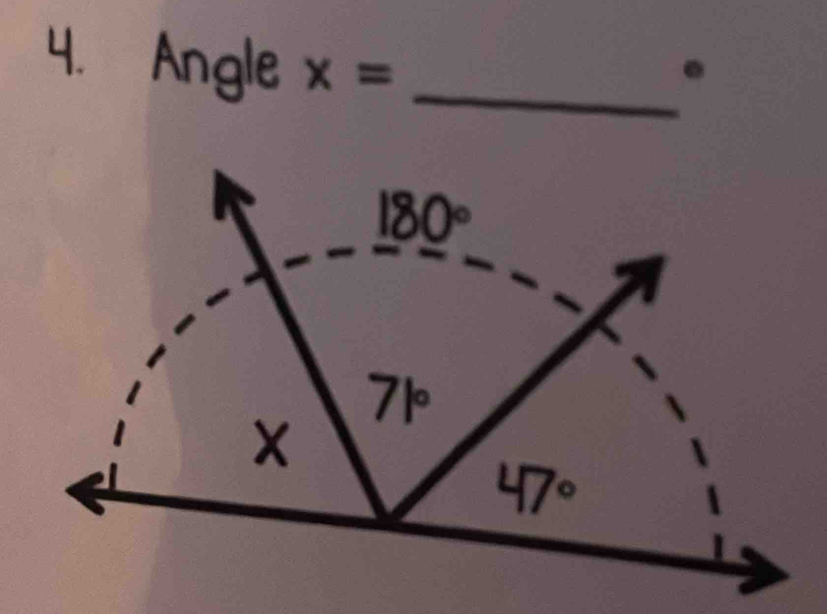 Angle x= _