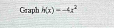 Graph h(x)=-4x^2