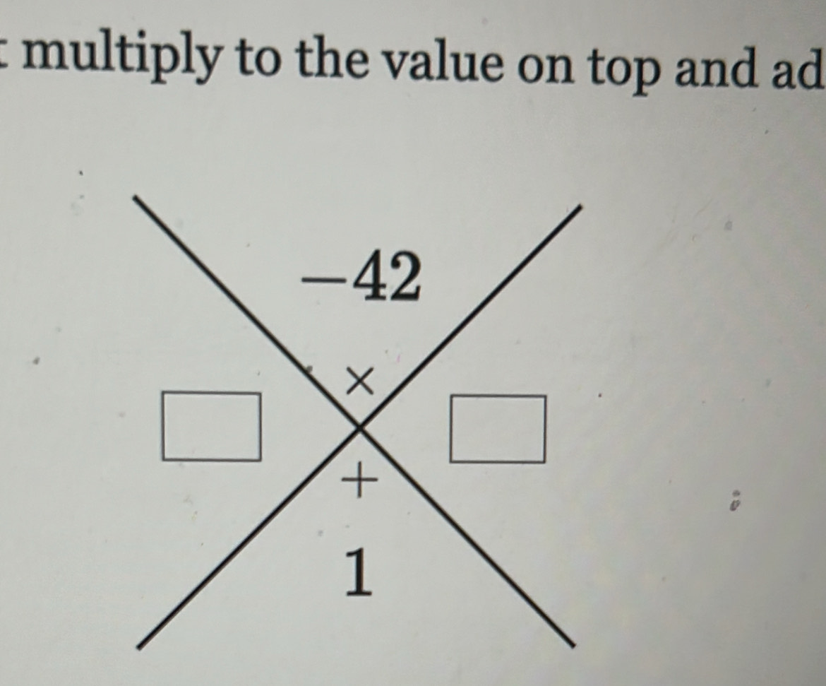 multiply to the value on top and ad