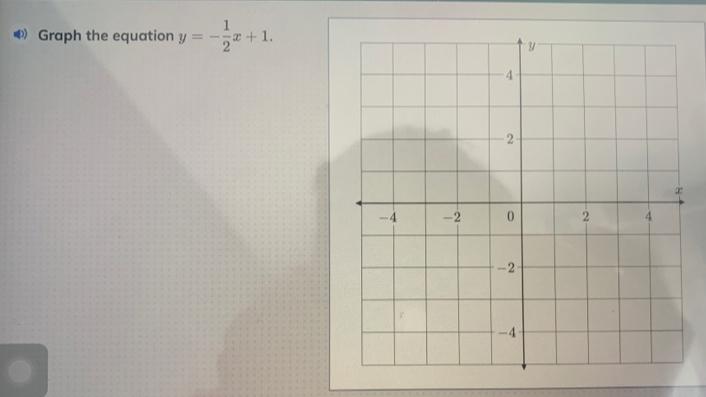 Graph the equation y=- 1/2 x+1.