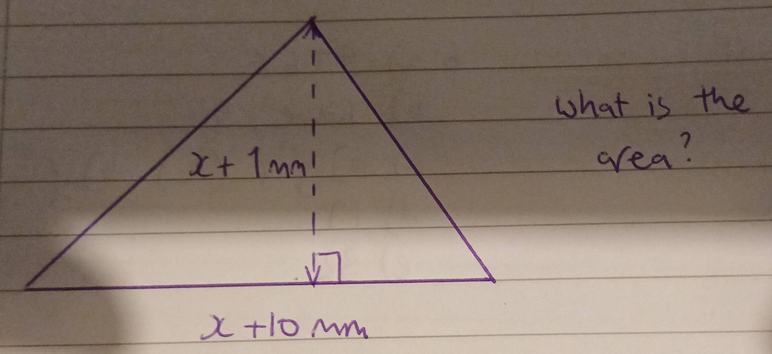 what is the
area?
x+10mm