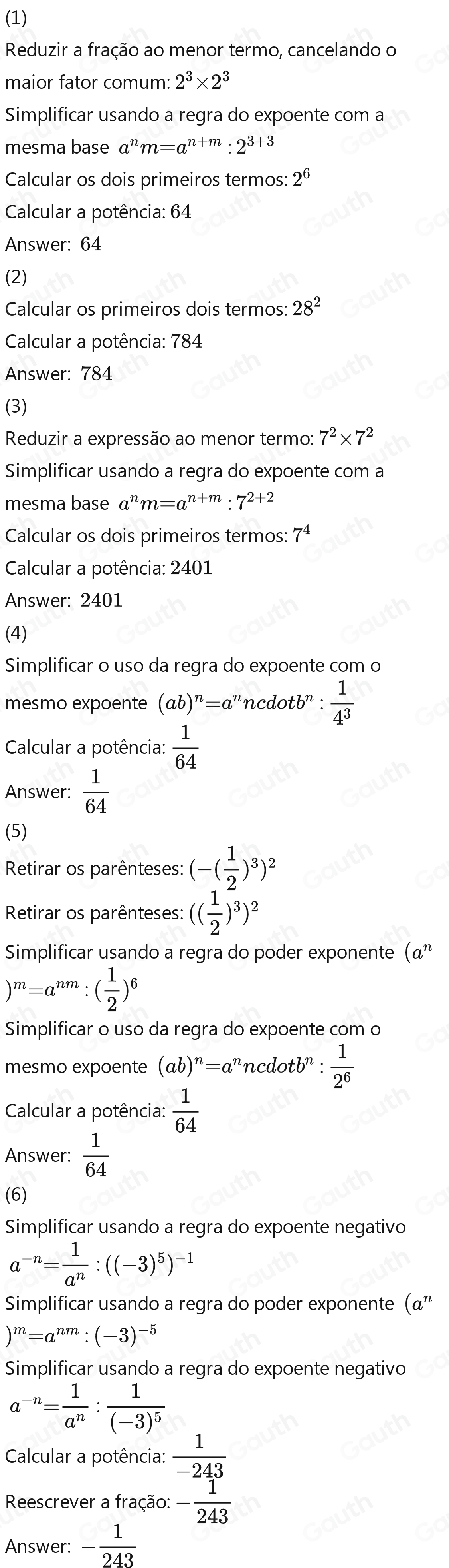 resolvido-calcule-o-valor-de-cada-pot-ncia-usando-as-propriedades-da