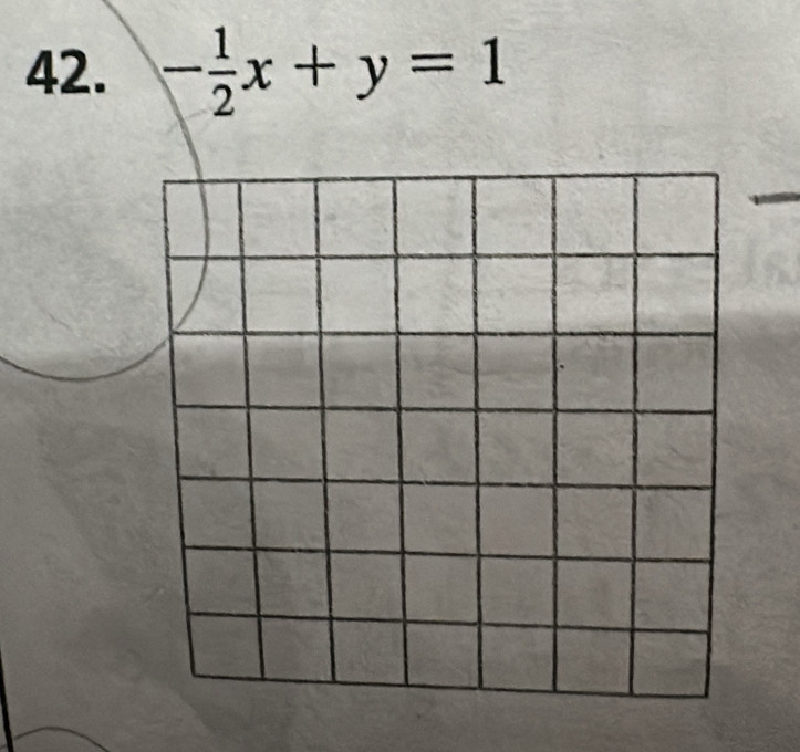 - 1/2 x+y=1