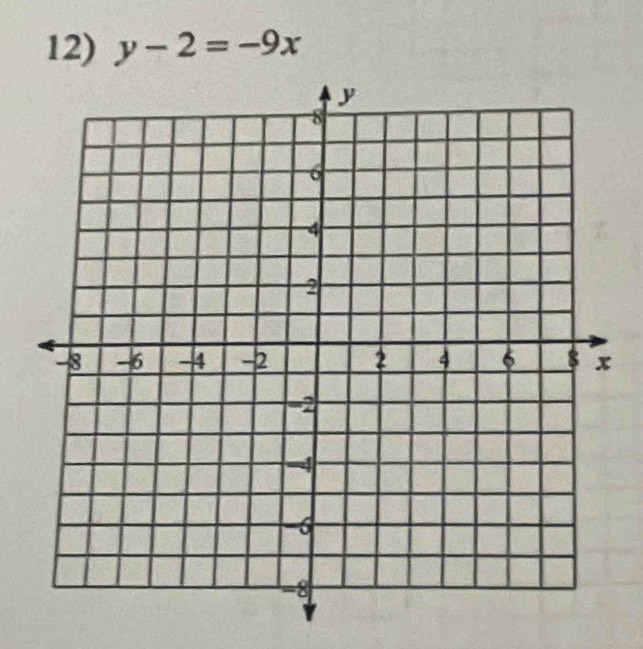 y-2=-9x