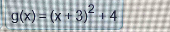 g(x)=(x+3)^2+4