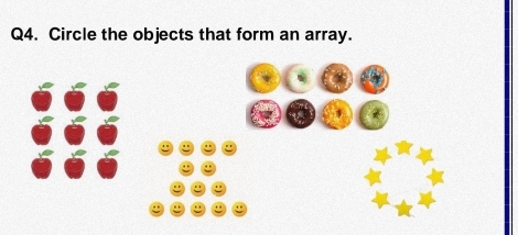 Circle the objects that form an array.