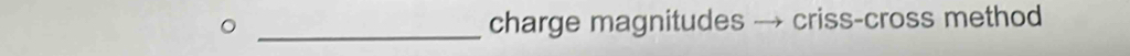 charge magnitudes → criss-cross method