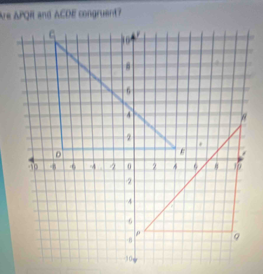 Are APQR and ACDE congruent?