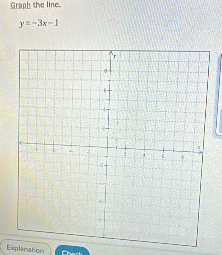 Graph the line.
y=-3x-1
Explanation Check