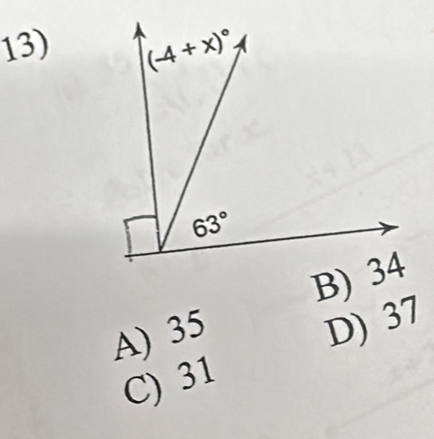 A) 35
D) 37
C) 31