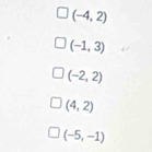 (-4,2)
(-1,3)
(-2,2)
(4,2)
(-5,-1)