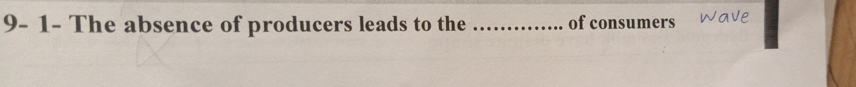 9- 1- The absence of producers leads to the _of consumers