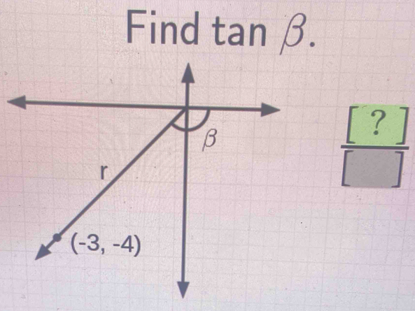 Find tanβ.
 [?]/[] 