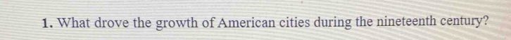 What drove the growth of American cities during the nineteenth century?