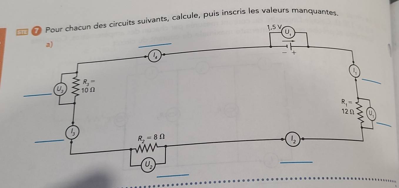 ants, calcule, puis inscris les valeurs manquantes.