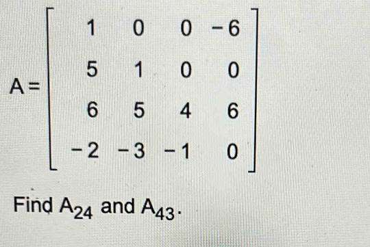 Find A_24 and A_43.