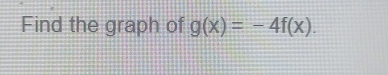 Find the graph of g(x)=-4f(x).