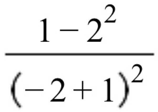 frac 1-2^2(-2+1)^2