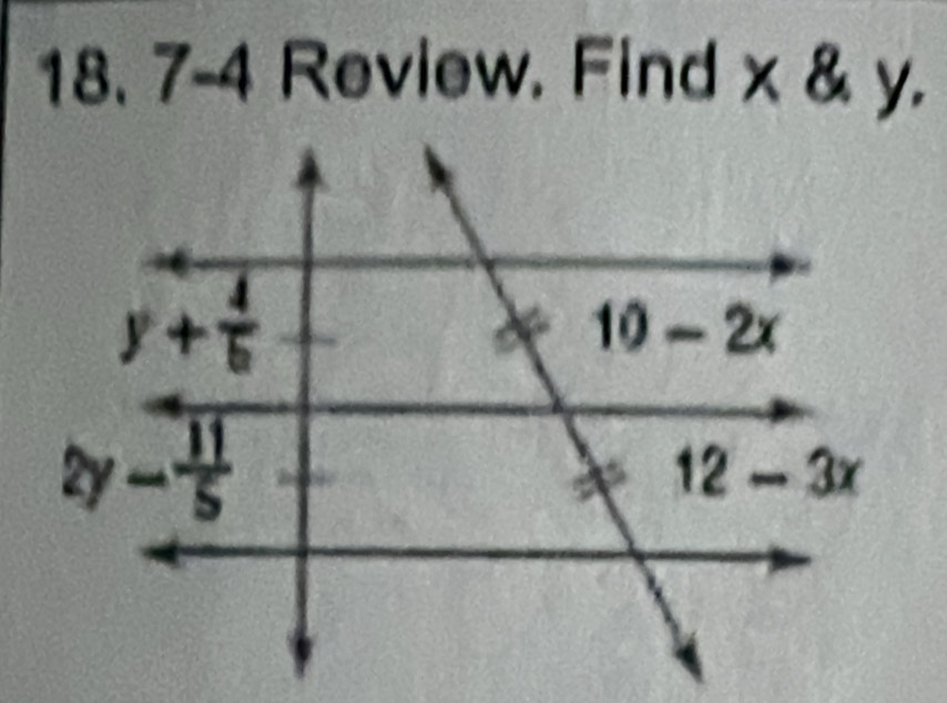 7-4 Review. Find x & y.