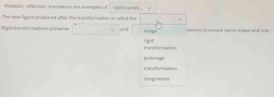 Solved: Rotation, reflection, translation are examples of rigid transfo ...