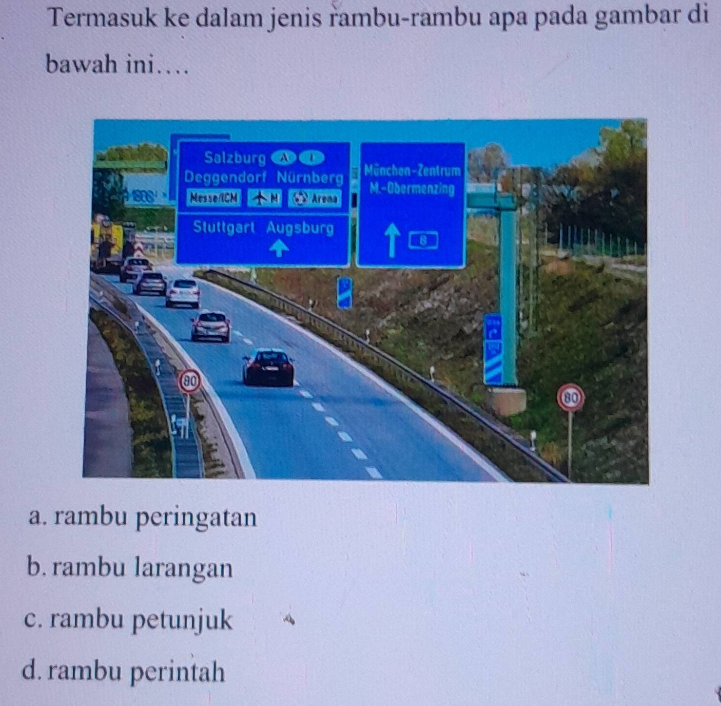 Telah dijawab:Termasuk ke dalam jenis rambu-rambu apa pada gambar di ...