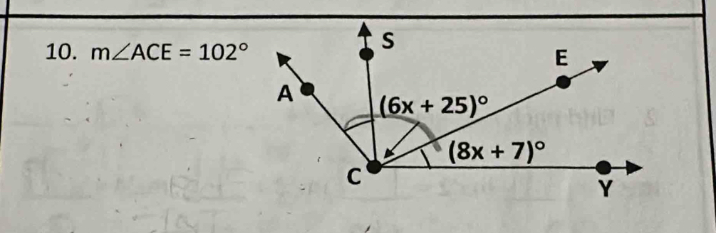 m∠ ACE=102°
