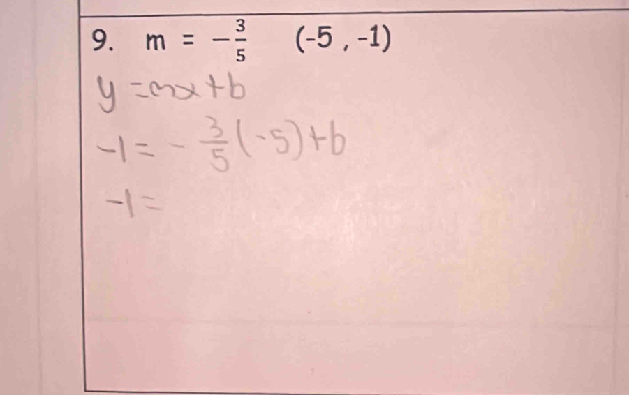 m=- 3/5 (-5,-1)