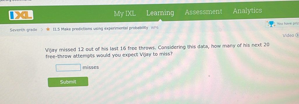 Solved: My IXL Learning Assessment Analytics Seventh grade II.5 Make ...