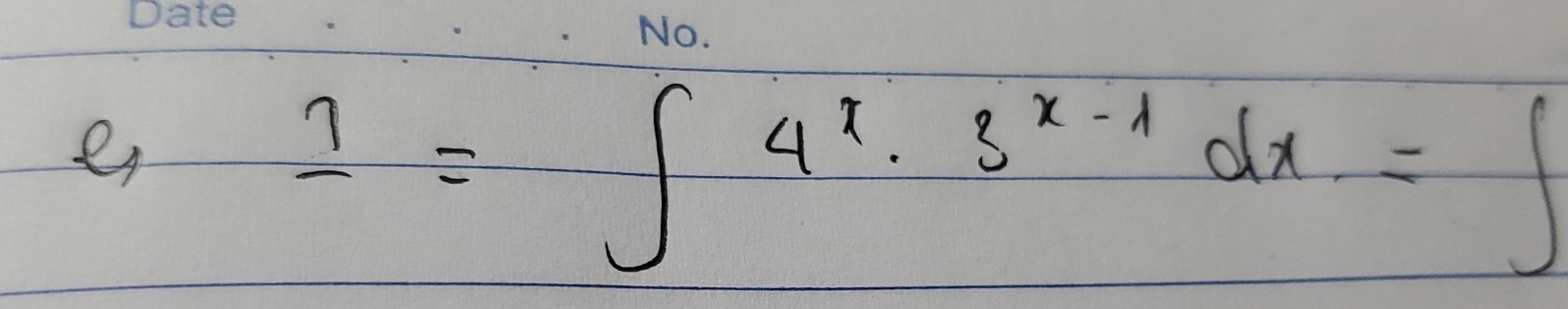 er
1=∈t 4^x· 3^(x-1)dx.=∈t