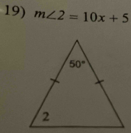 m∠ 2=10x+5