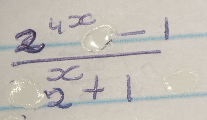  (2^(4x)-1)/2^x+1 