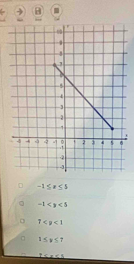 a
x
-1≤ x≤ 5
-1
7
1≤ y≤ 7
7