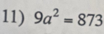 9a^2=873