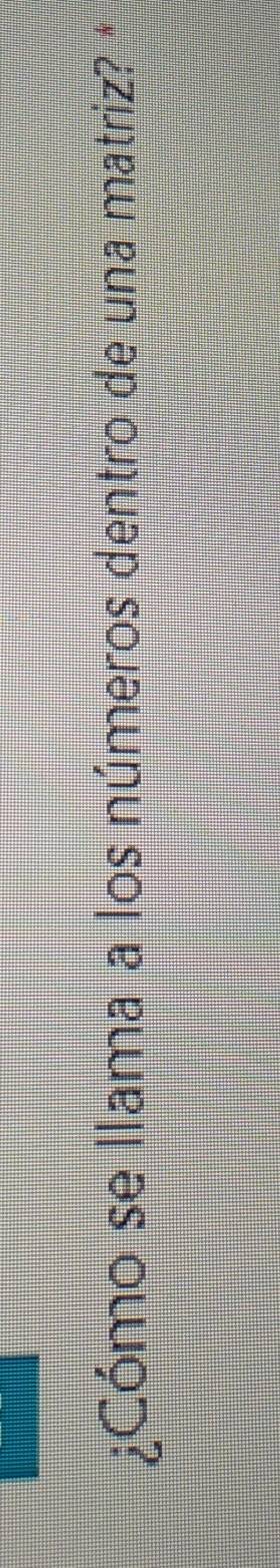 ¿Cómo se llama a los números dentro de una matriz?
