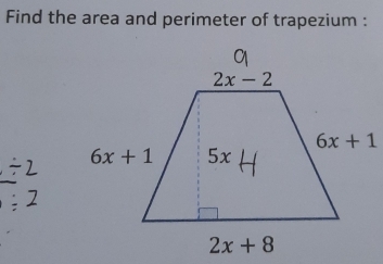 Find the area and perimeter of trapezium :