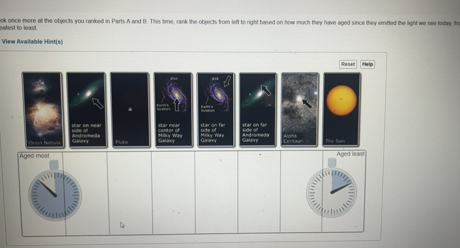 Solved: ok once more at the objects you ranked in Parts A and B. This ...