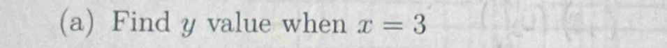 Find y value when x=3